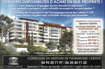 VENTE DE BIENS EN NUE PROPRIETE A AJACCIO